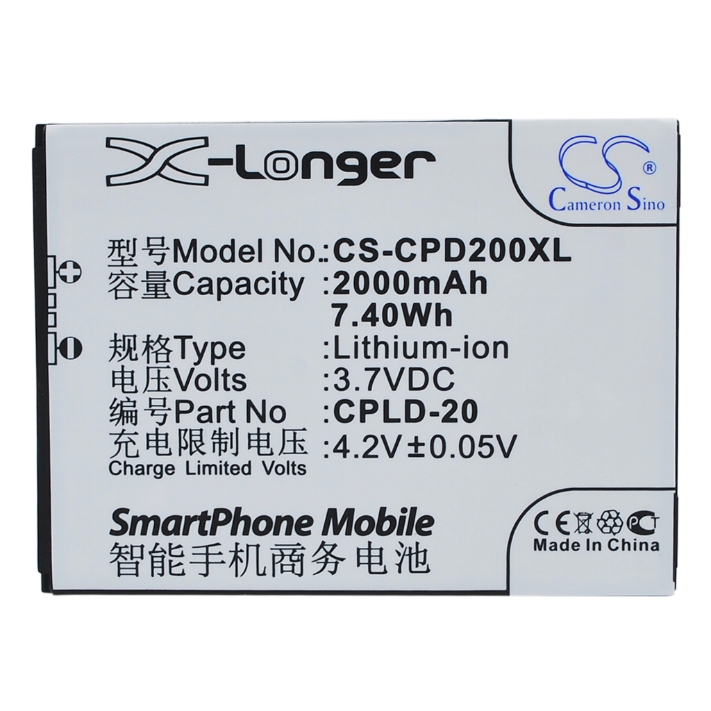 Cameron Sino CS-CPD200XL Li-ion puhelinakku 3,7V 2000mAh, litteä tarranäkymä