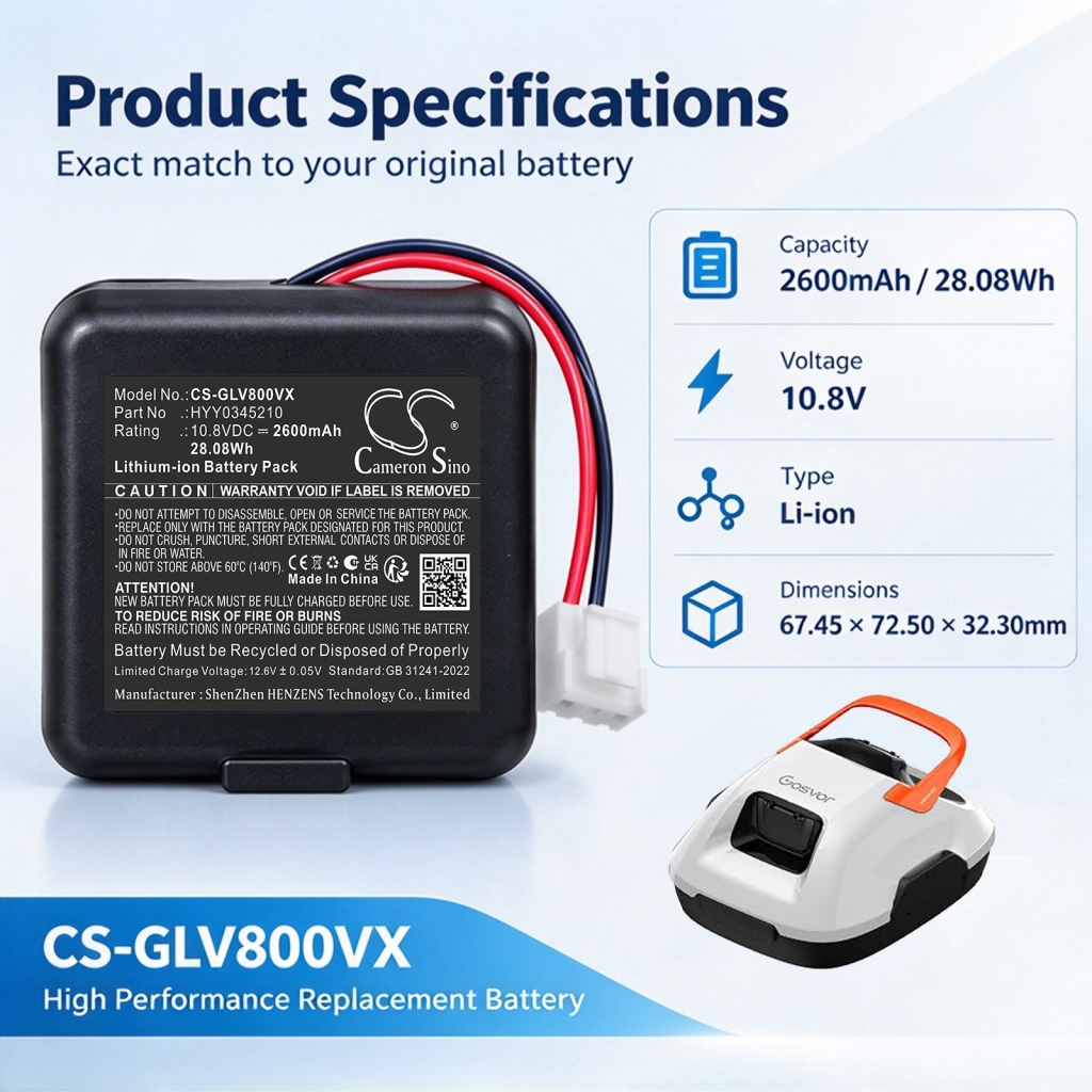 Akut yhteensopiva Gosvor LiteVac 800 Cordless Robotic Pool Cleaner CS-GLV800VX