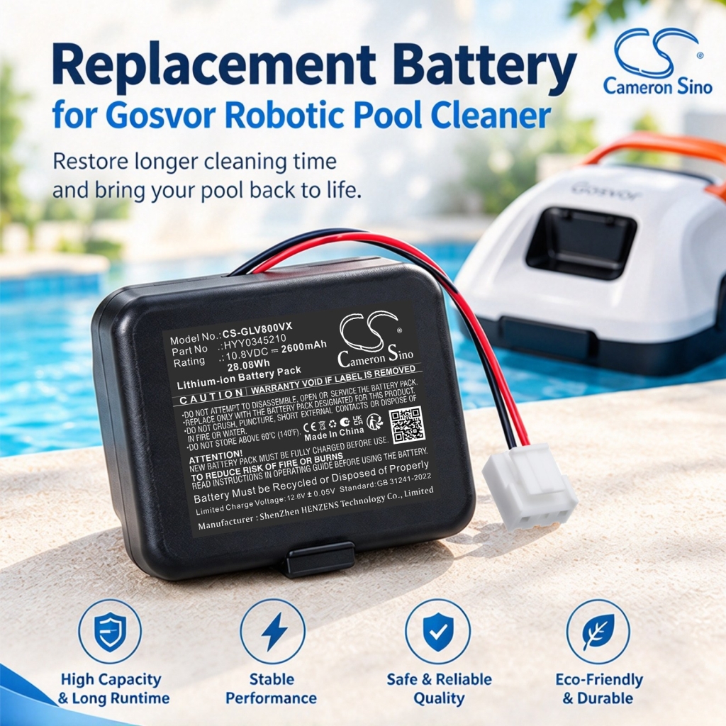 Akut yhteensopiva Gosvor LiteVac 800 Cordless Robotic Pool Cleaner CS-GLV800VX