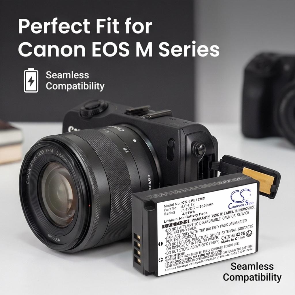 Akut yhteensopiva Canon EOS 100D Kiss X7 M CS-LPE12MC