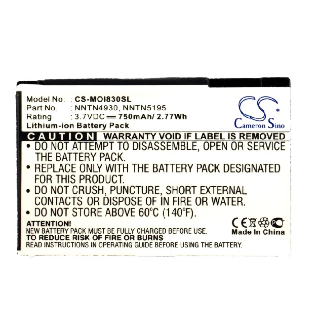 Akut yhteensopiva Motorola Nextel i830 i833 i835 CS-MOI830SL