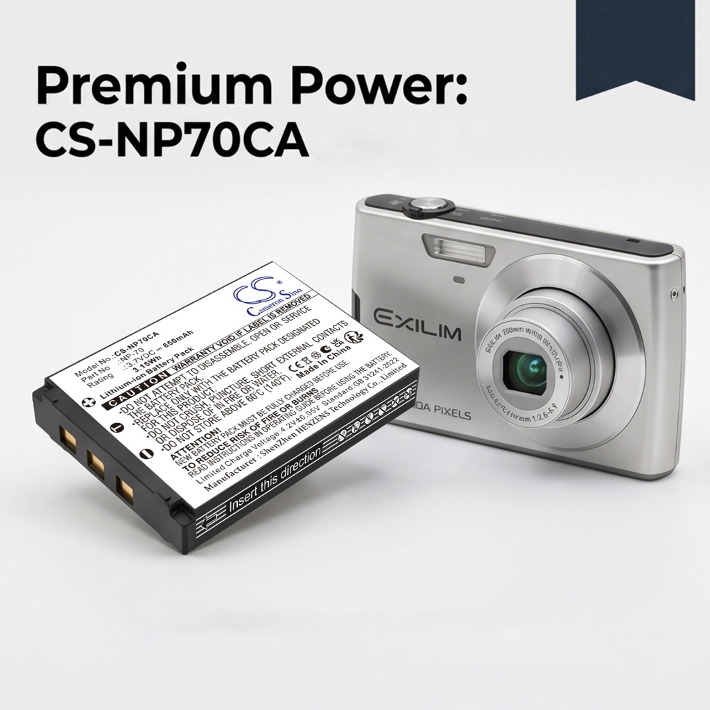 Akut yhteensopiva Casio Exilim Zoom EX-Z150 Zoom EX-Z150BK Zoom EX-Z150GN CS-NP70CA