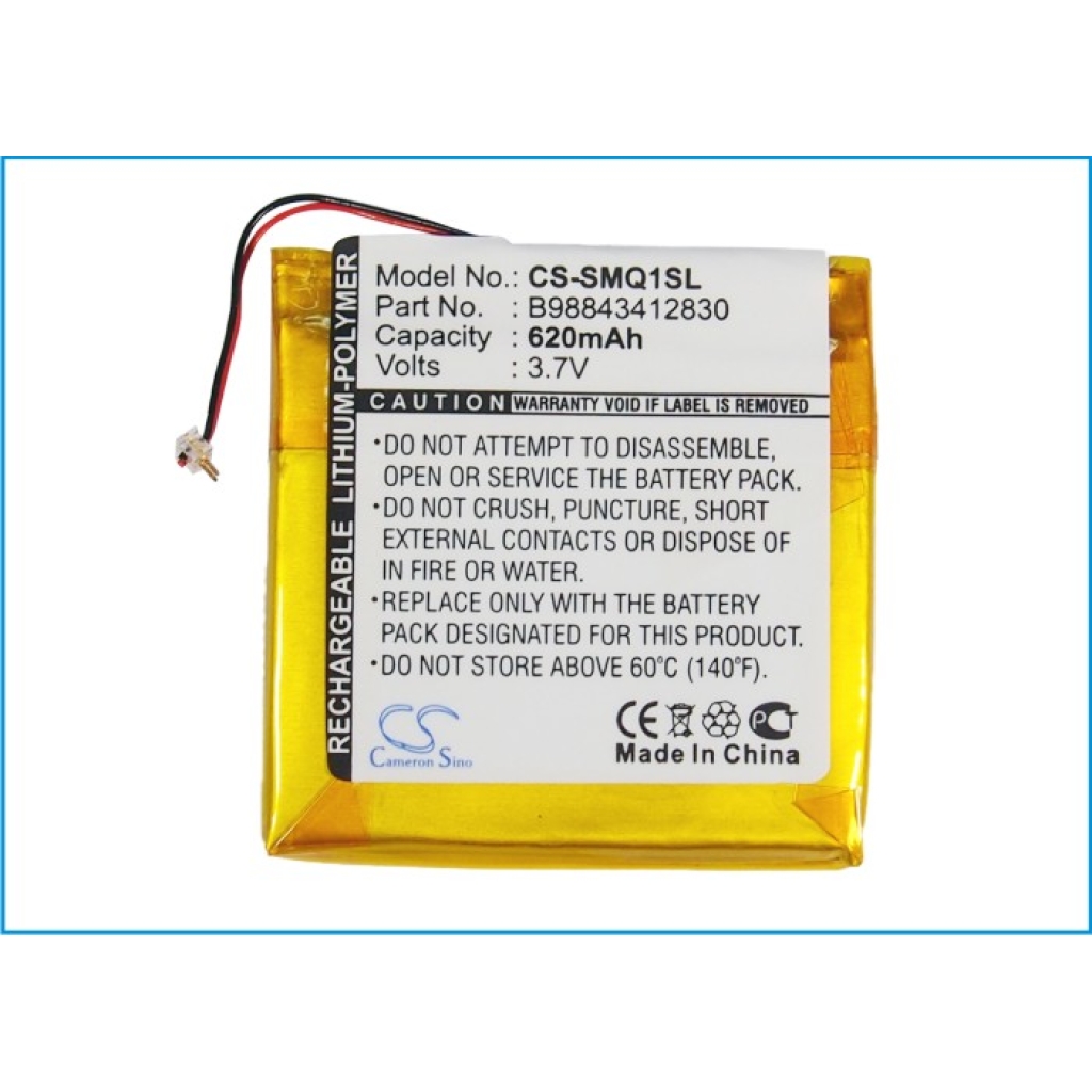 Akut yhteensopiva Samsung YP-Q1 16 4G 8G CS-SMQ1SL