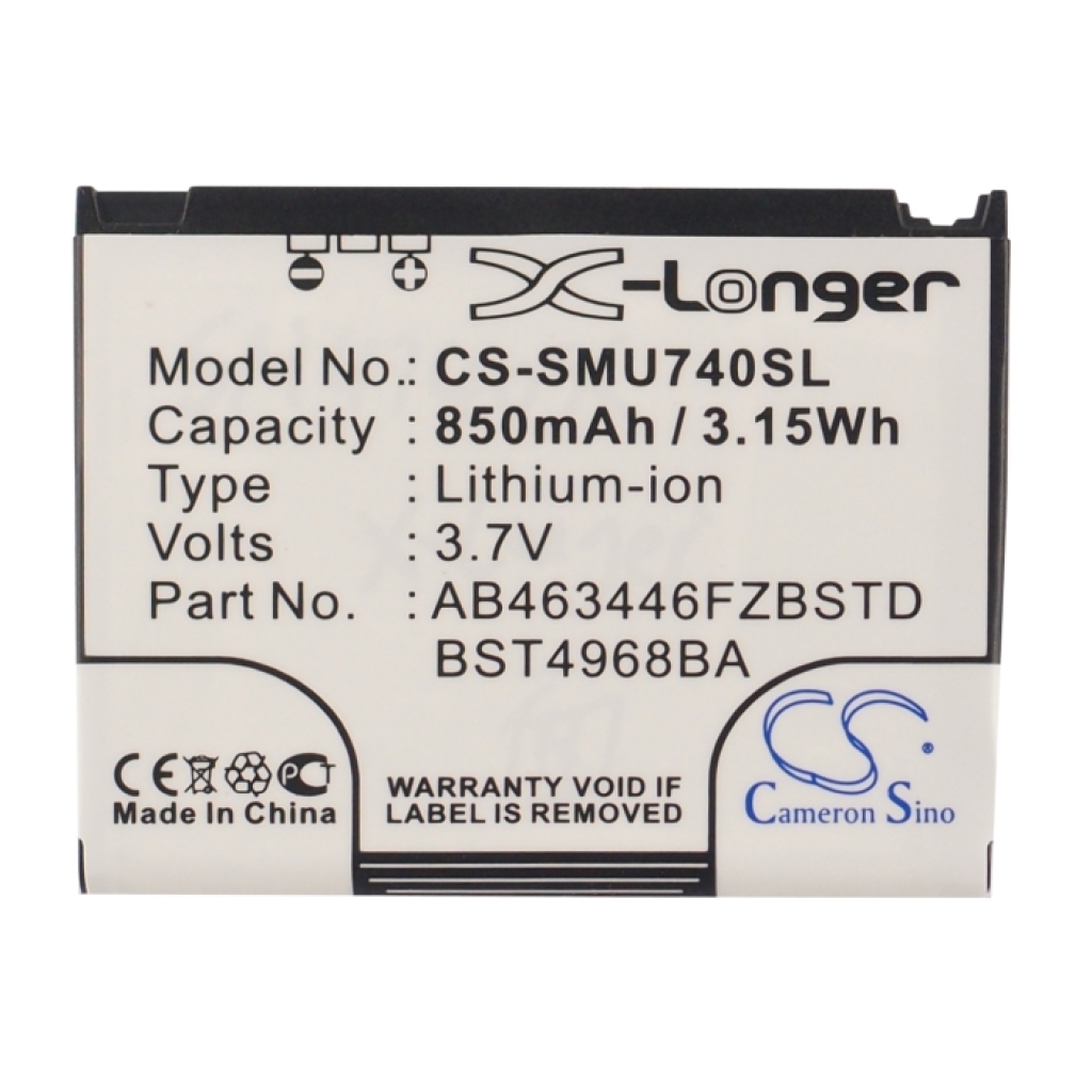 Akut yhteensopiva Samsung SCH-U740 SCH-U740 Alias CS-SMU740SL