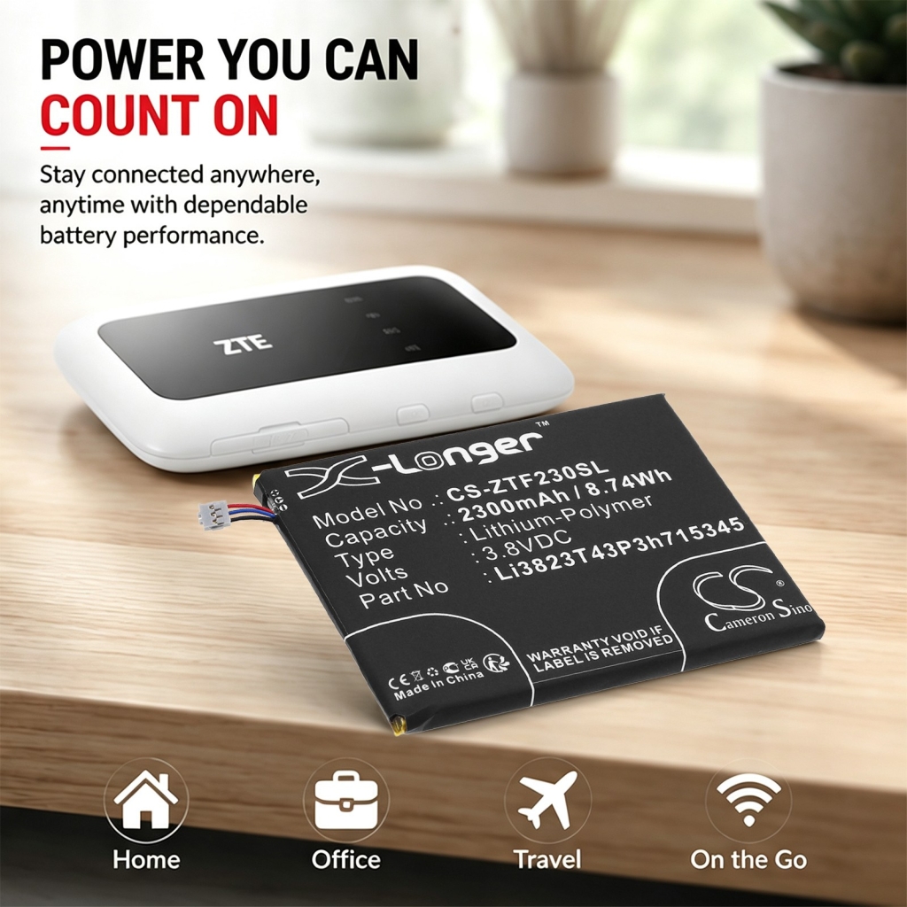 Akut yhteensopiva ZTE MF910 MF910 4G LTE CS-ZTF230SL