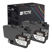 TCTK Mustepatruunat LC-427XL 2 kpl sarja musta yhteensopiva Brother HL-J 6010 DW, sekä MFC-J 5955 DW, sekä MFC-J 6950, sekä MFC-J 6955 DW, sekä MFC-J 6957 DW DWT, sekä MFC-J 6959 DW, korvaa LC427XLBK