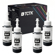 TCTK Mustepatruunat 100ml 4 kpl sarja musta yhteensopiva Epson L1800 Epson L1800, sekä L800 Epson L800, sekä L805 Epson L805, sekä L810 Epson L810, sekä L850 Epson L850