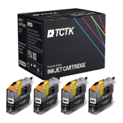 TCTK Mustepatruunat LC123BK 4 kpl sarja musta yhteensopiva Brother DCP-J 132 W, sekä DCP-J 150, sekä DCP-J 152 W WR, sekä DCP-J 172 W, sekä DCP-J 4110 DW W, sekä DCP-J 552 DW, sekä DCP-J 752 DW