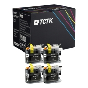 TCTK Ink Cartridges LC-127 4-pack Black compatible with Brother DCP-J 4110 DW W, for MFC-J 4310 DW, for MFC-J 4410 DW, for MFC-J 4510 DW, for MFC-J 4610 DW, for MFC-J 4710 DW, replaces LC127XLBK