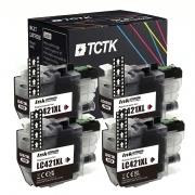 TCTK Mustepatruunat LC-421XL 4 kpl sarja musta yhteensopiva Brother DCP-J 1050 DW, sekä DCP-J 1140 DW, sekä DCP-J 1800 DW, sekä MFC-J 1010 DW, korvaa LC421XLBK