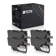 TCTK Mustepatruunat LC-424 4 kpl sarja musta yhteensopiva Brother DCP-J 1200, sekä DCP-J 1200 DW W WE, sekä DCP-J 1200 WE ecopro, korvaa LC424BK