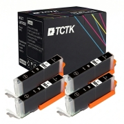 TCTK Mustepatruunat CLI-551XL 4 kpl sarja musta yhteensopiva Canon PIXMA IP 7200 7240 7250 8700 8720 8750, sekä PIXMA IX 6800 6850, sekä PIXMA MG 5400 5450 5500 5550 5600 5650 5655, korvaa 6443B001