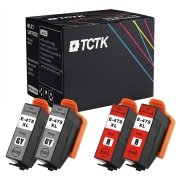 TCTK Mustepatruunat 478XL 478XL 4 kpl sarja 2x Gray 2x Red yhteensopiva Epson Expression Photo HD XP-15000, korvaa C13T04F64010