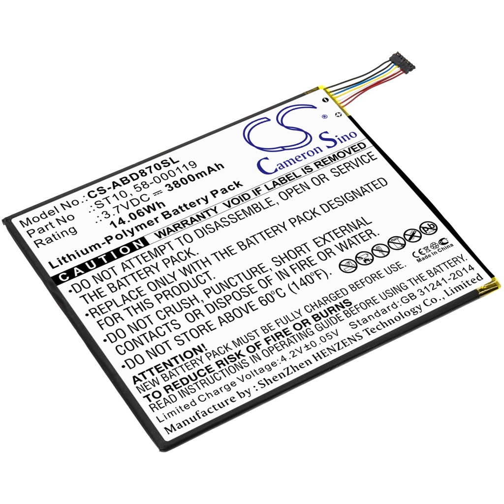 Akut Viivakoodinlukijan akku CS-ABD870SL