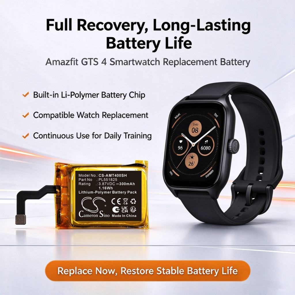 Akut yhteensopiva Amazfit A2168 A2168 CS-AMT400SH