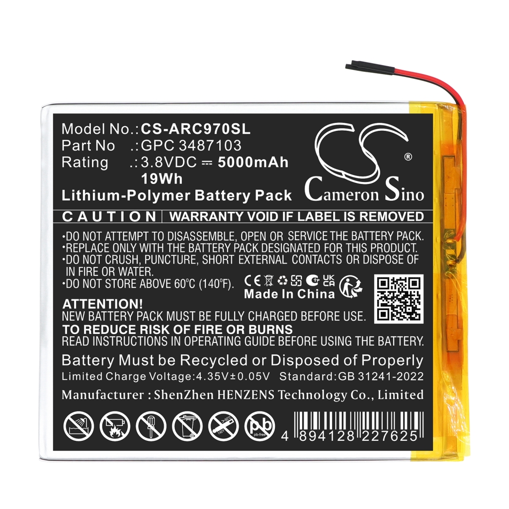 Akku yhteensopiva Archos CS-ARC970SL