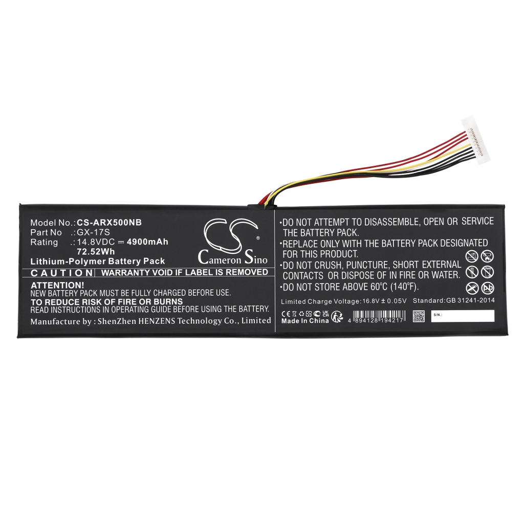 Kannettavan tietokoneen akku Gigabyte CS-ARX500NB