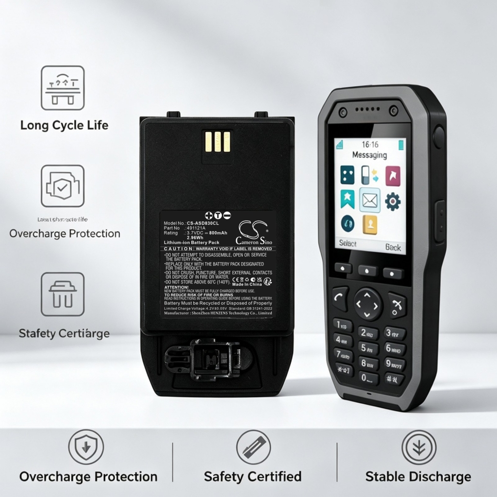 Akku yhteensopiva Ascom CS-ASD830CL