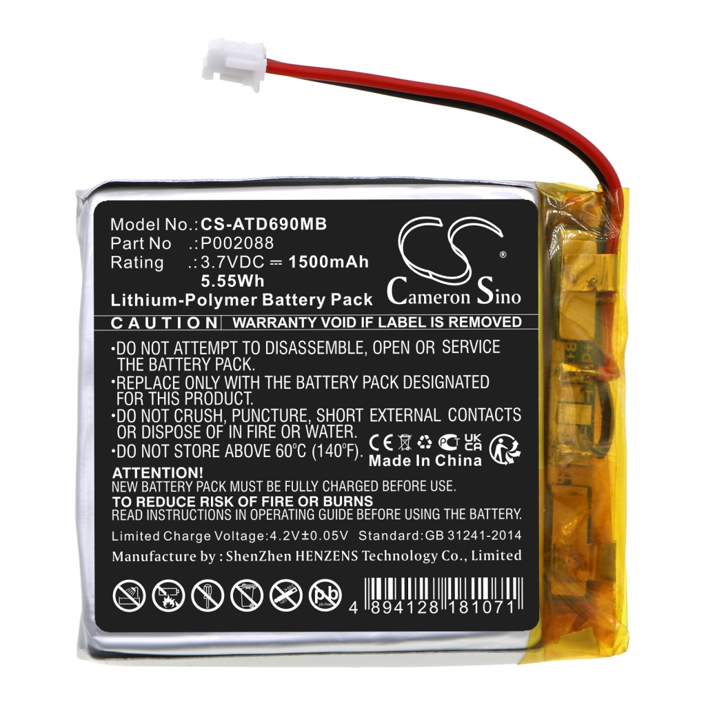 Yhteensopiva akun vaihto Alecto P002088