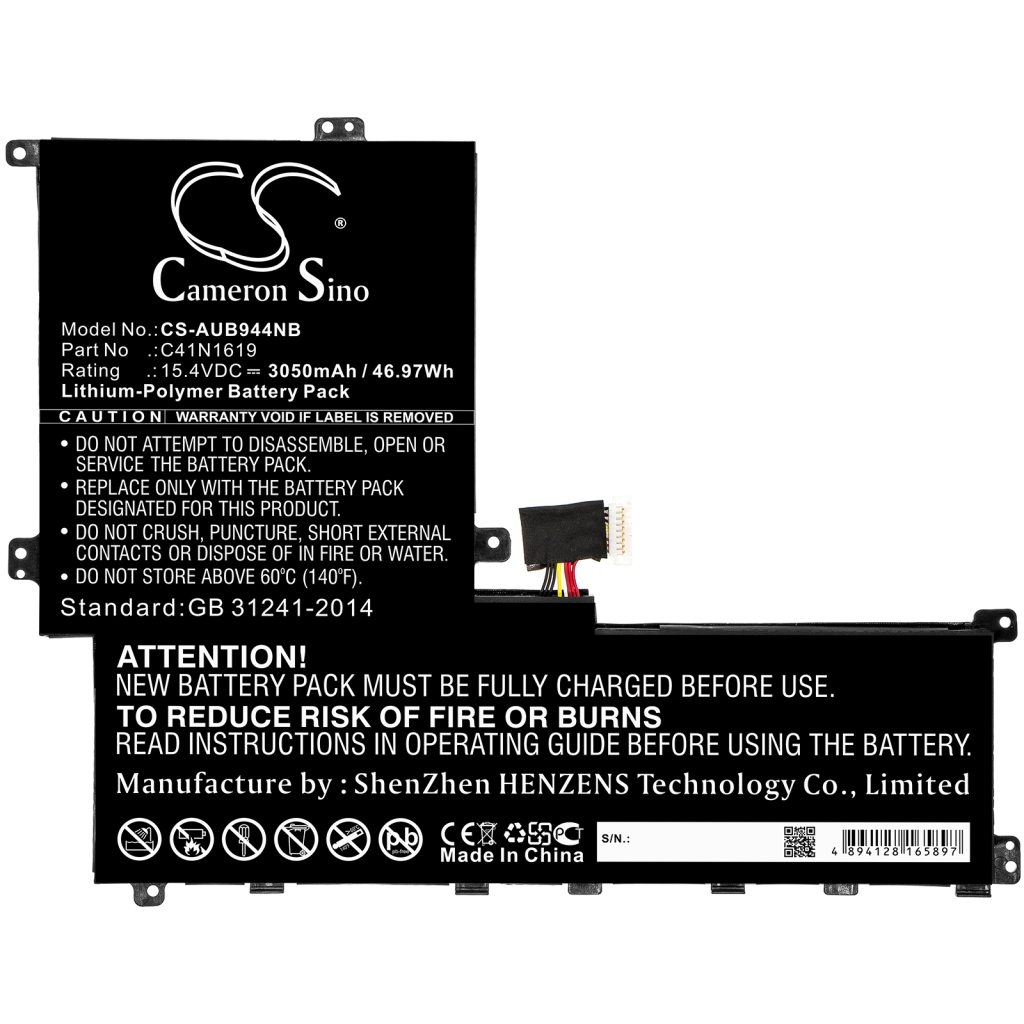 Yhteensopiva akun vaihto Asus 0B200-02350100,C41N1619