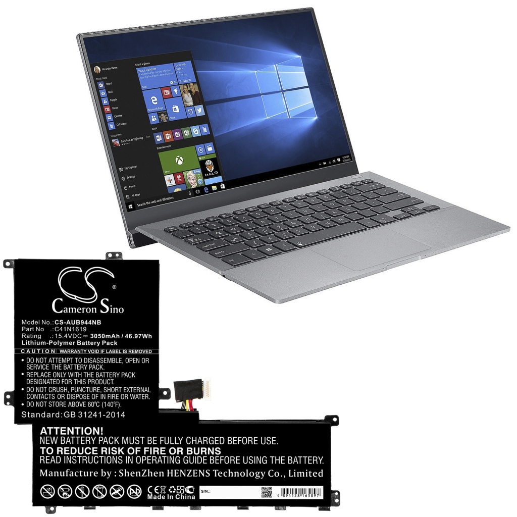 Yhteensopiva akun vaihto Asus 0B200-02350100,C41N1619