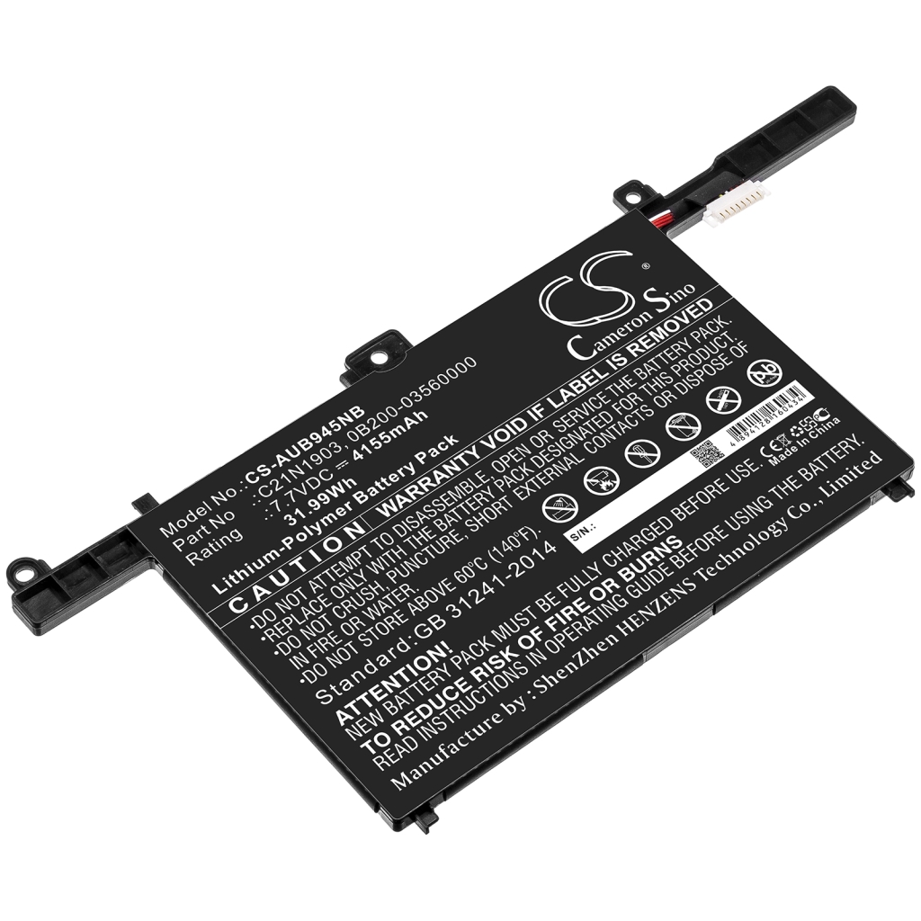 Yhteensopiva akun vaihto Asus 0B200-03560000,C21N1903