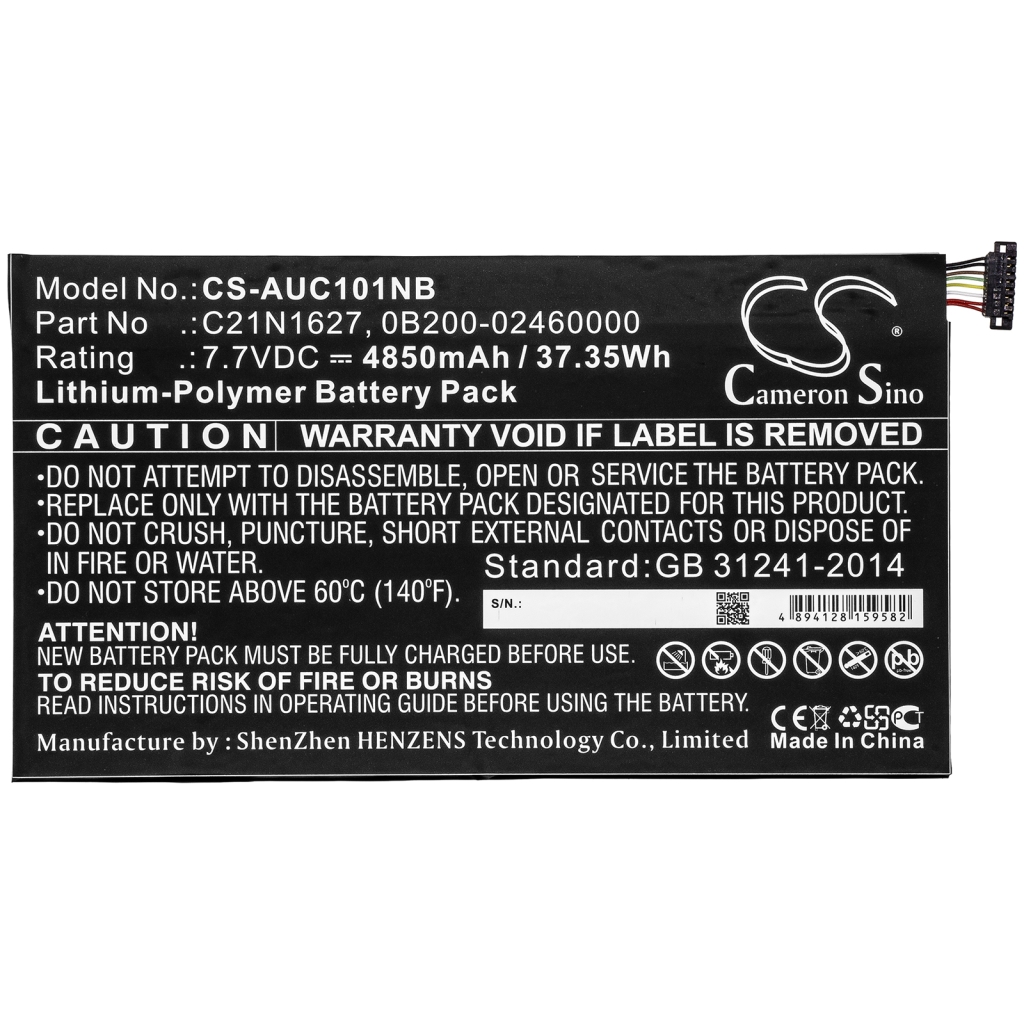 Yhteensopiva akun vaihto Asus 0B200-02460000,C21N1627