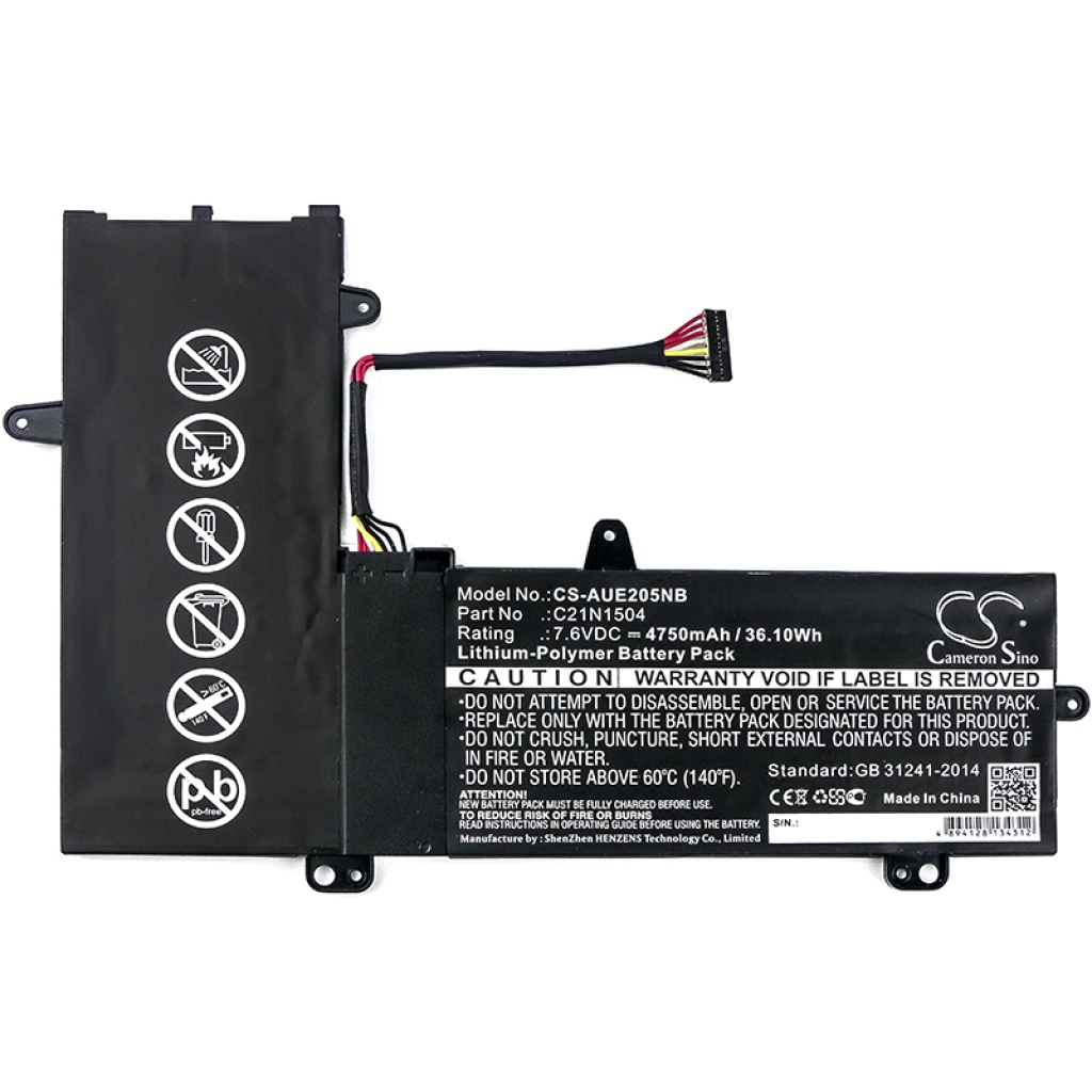 Yhteensopiva akun vaihto Asus C21N1504