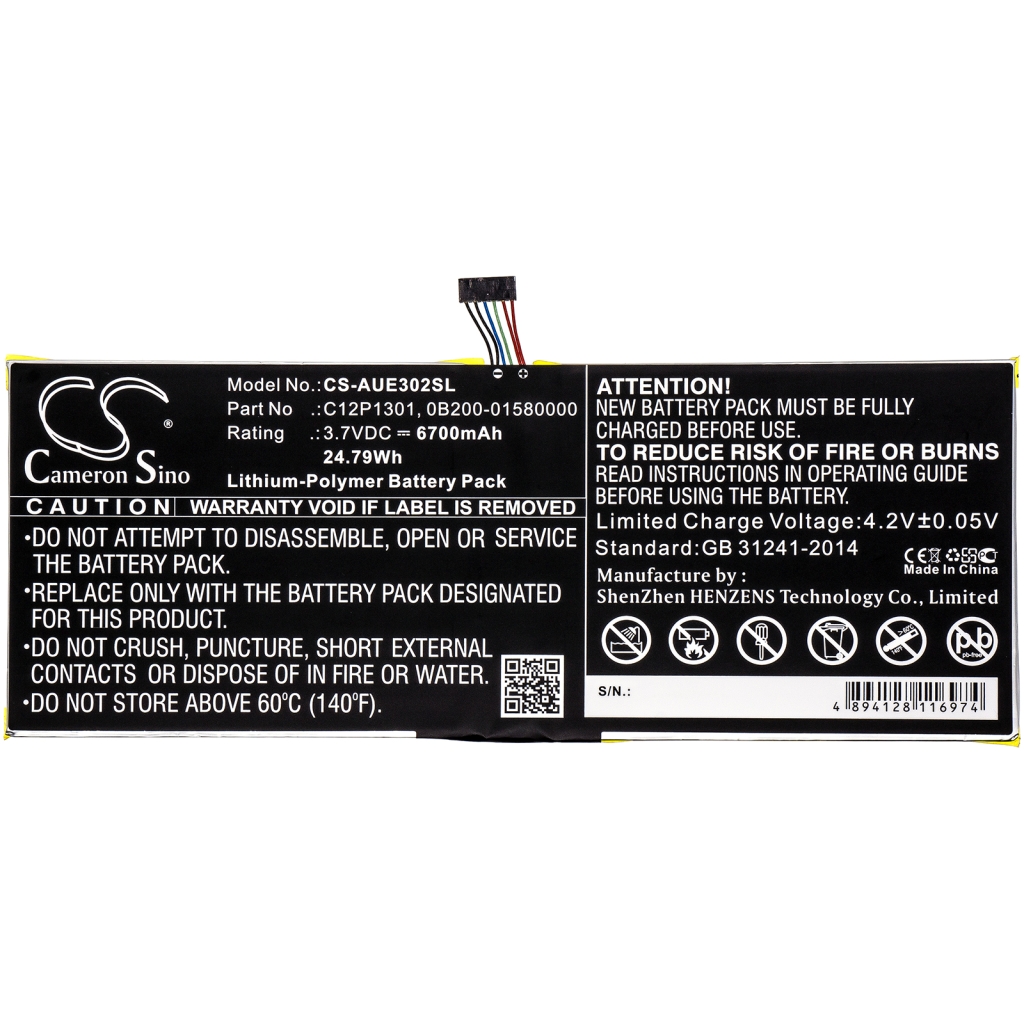 Tabletin akku Asus P023C (CS-AUE302SL)