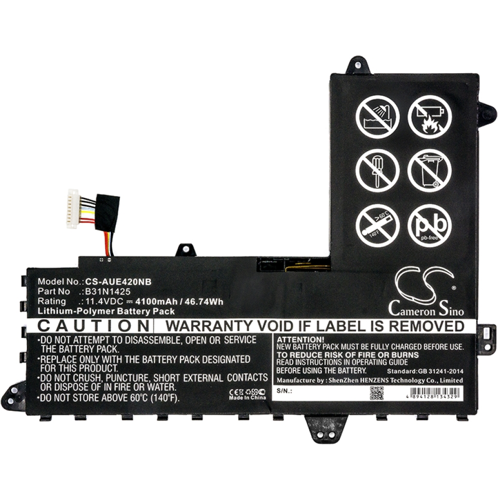 Yhteensopiva akun vaihto Asus 0B200-01400100,B31N1425