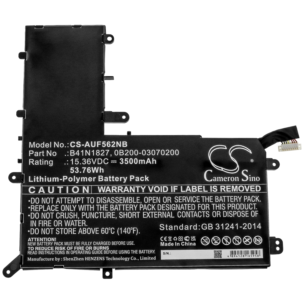 Yhteensopiva akun vaihto Asus 0B200-03070200,B41N1827