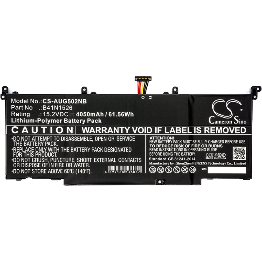 Yhteensopiva akun vaihto Asus 0B200-0194000,B41N1526