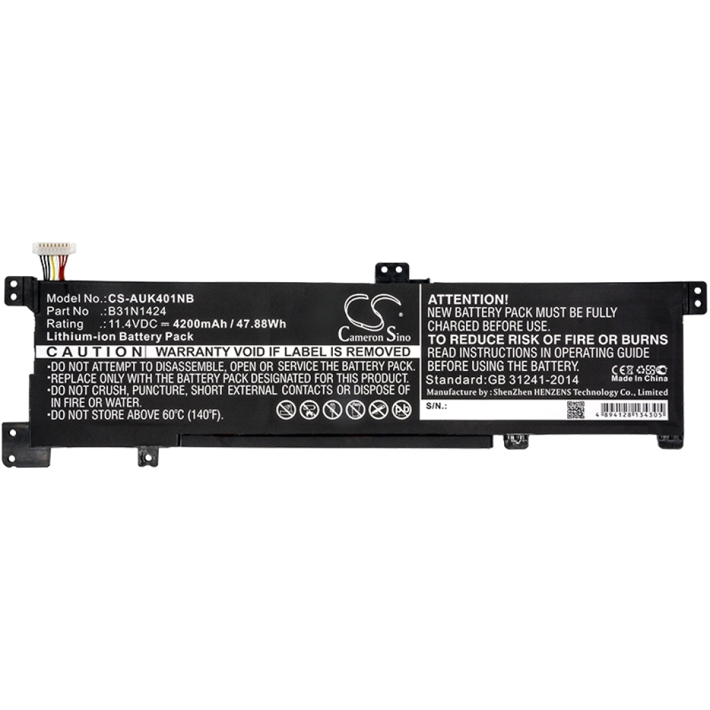 Yhteensopiva akun vaihto Asus 0B200-01390000,B31N1424