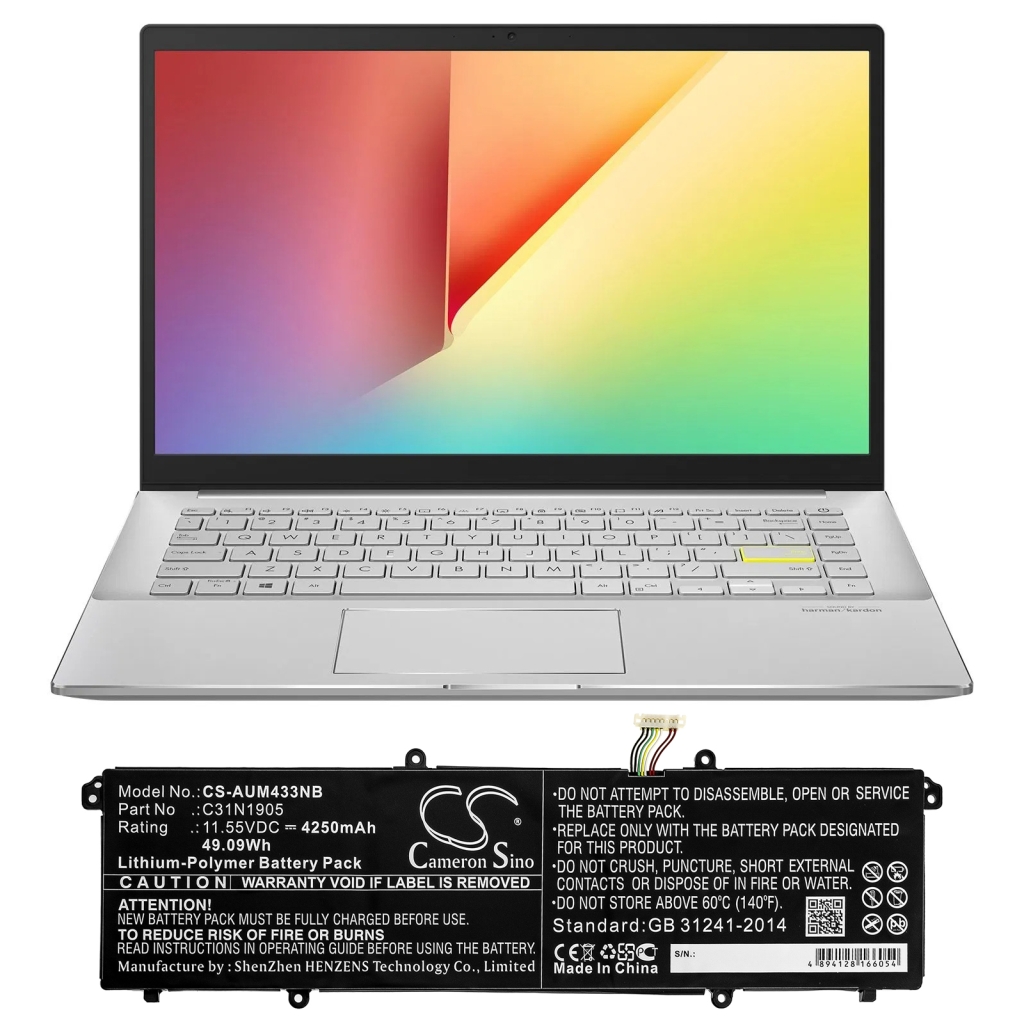 Yhteensopiva akun vaihto Asus 0B200-03580200,C31N1905