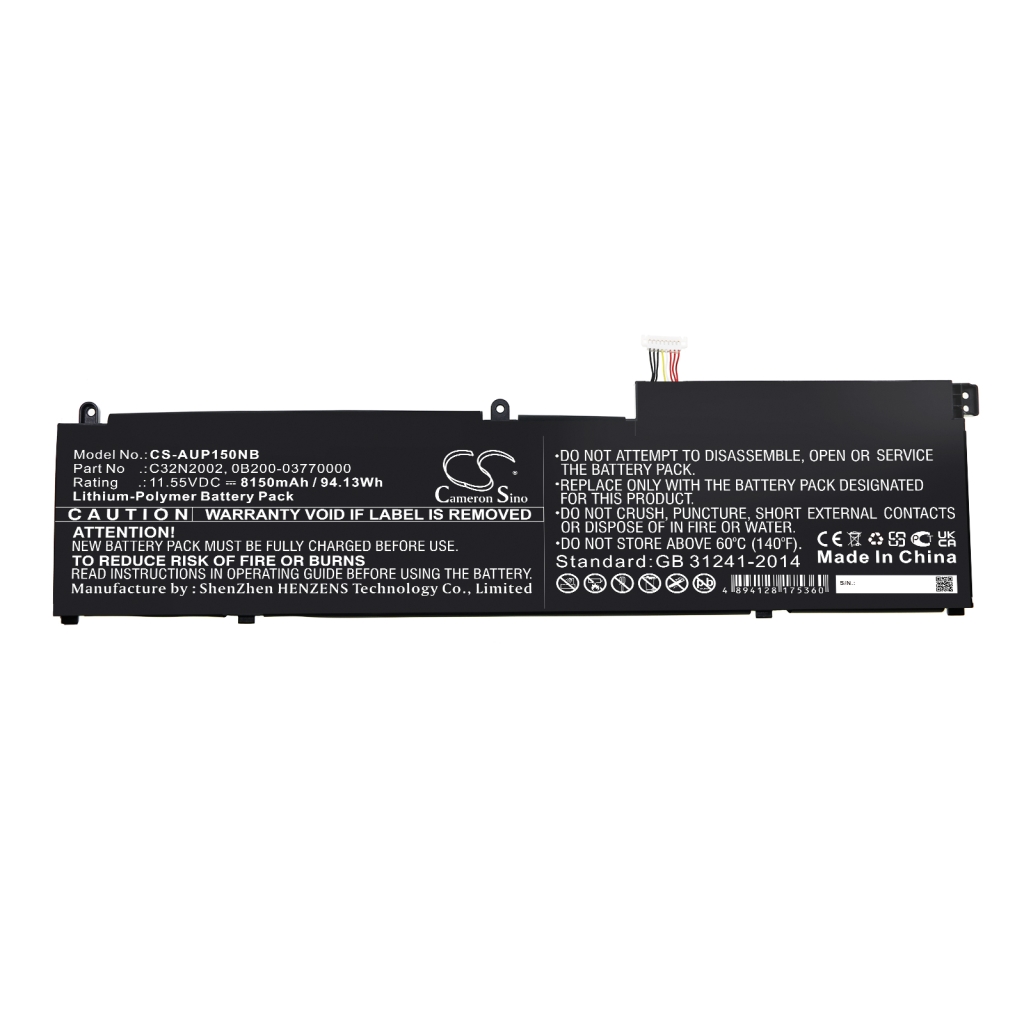 Yhteensopiva akun vaihto Asus 0B200-03770000,C32N2002