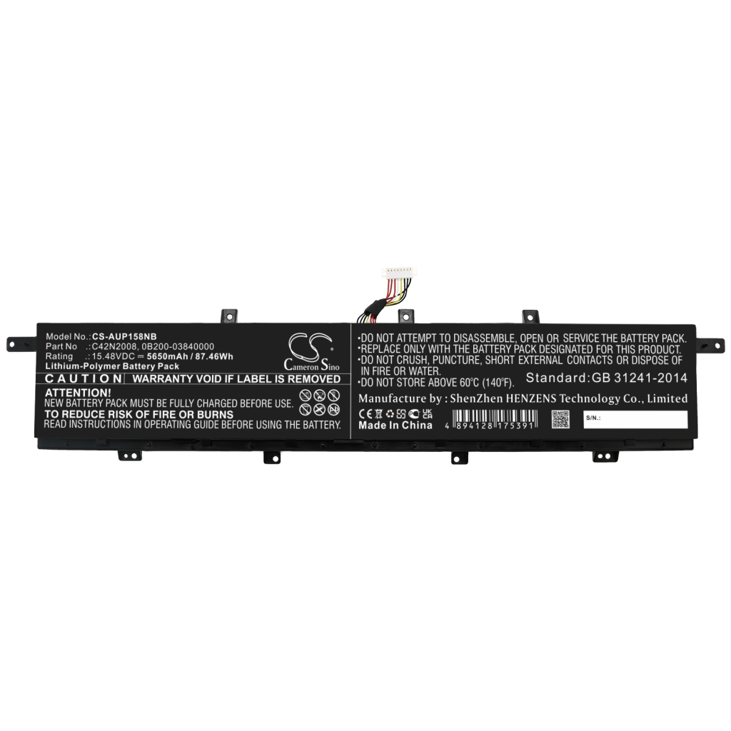 Yhteensopiva akun vaihto Asus 0B200-03840000,C42N2008