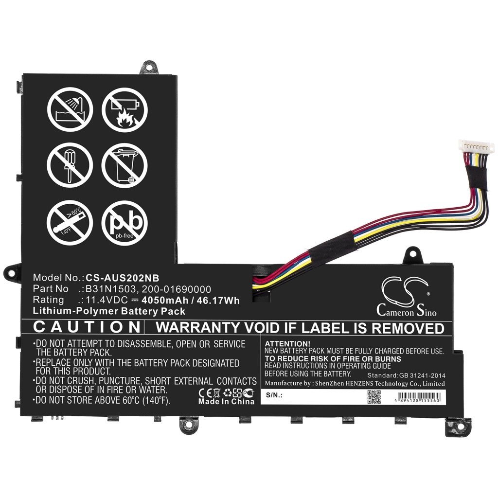 Yhteensopiva akun vaihto Asus 0B200-01690000,B31N1503