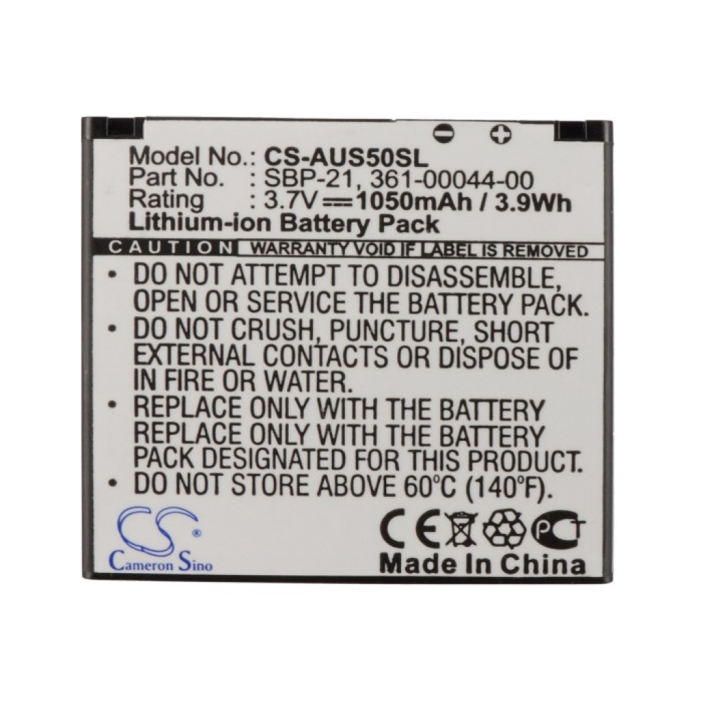 Cameron Sino CS-AUS50SL – front label straight-on, 3.7V 1050mAh 3.9Wh