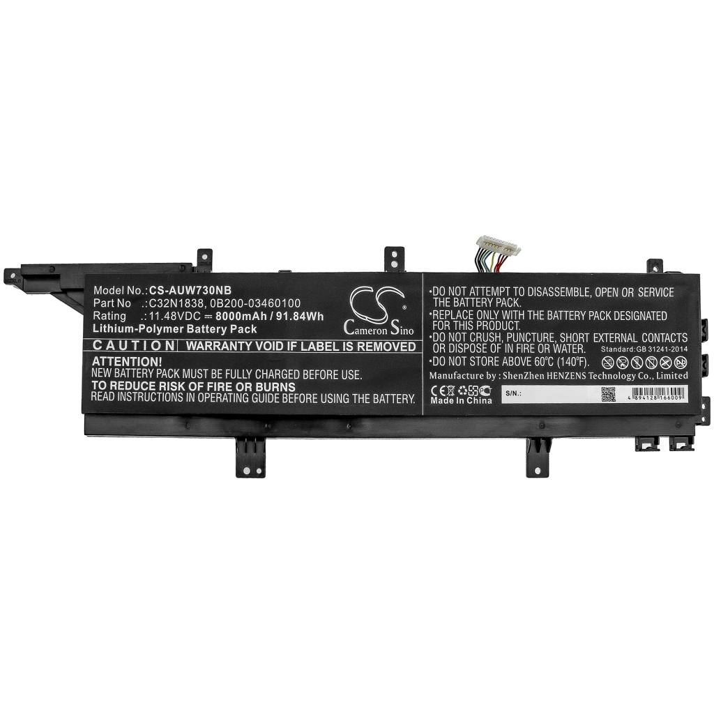 Yhteensopiva akun vaihto Asus 0B200-03460100,C32N1838