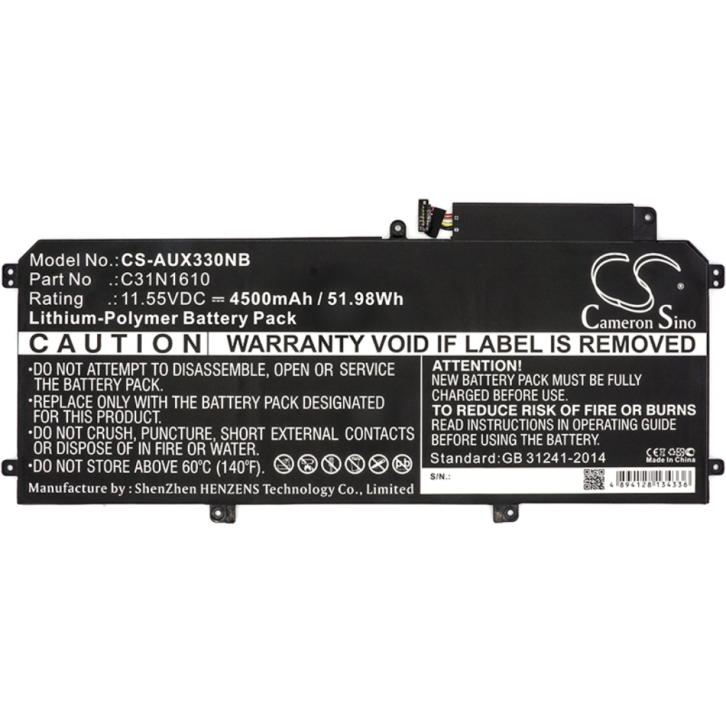 Yhteensopiva akun vaihto Asus 0B200-02090100,C31N1610
