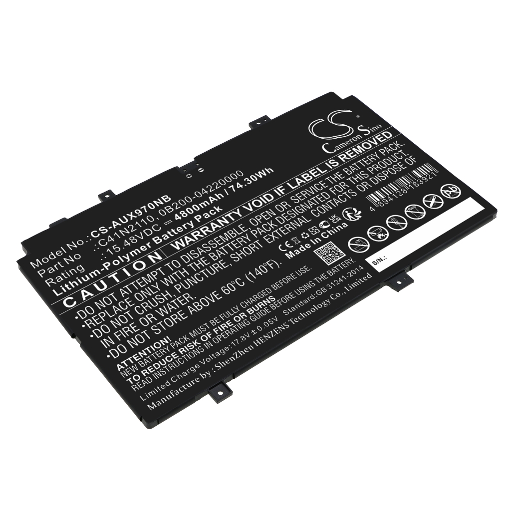 Yhteensopiva akun vaihto Asus 0B200-04220000,C41N2110