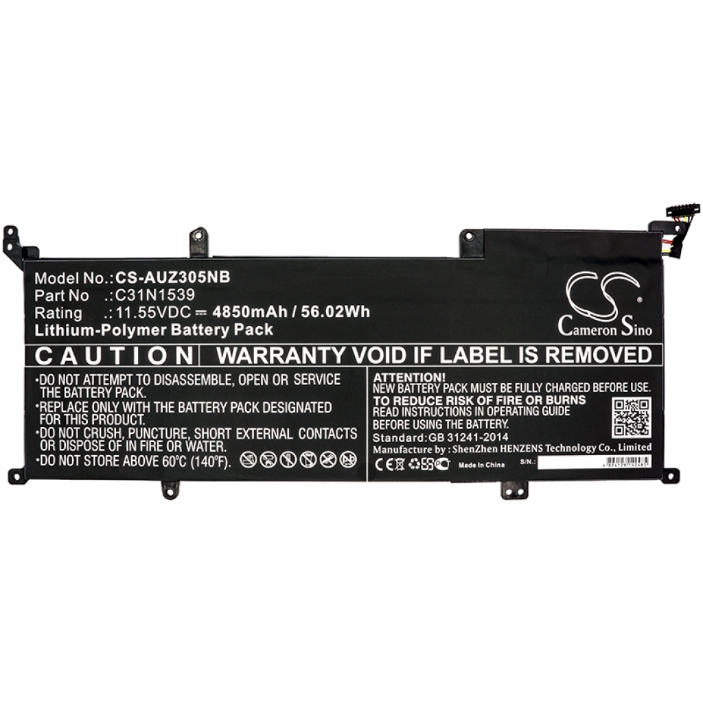 Yhteensopiva akun vaihto Asus 0B200-01180200,C31N1539