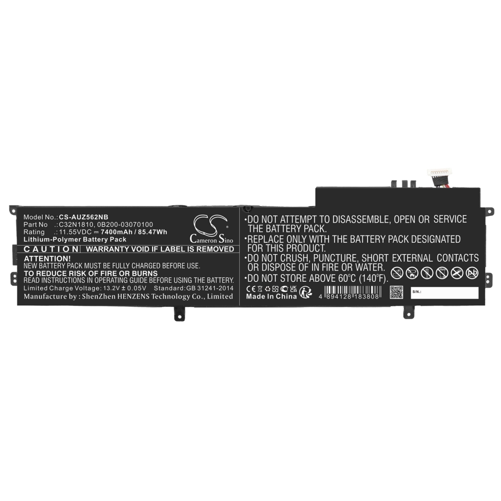 Yhteensopiva akun vaihto Asus 0B200-03070100,C32N1810