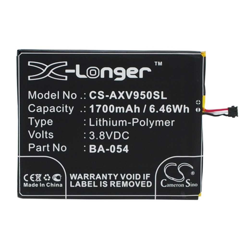 Akku yhteensopiva Aux CS-AXV950SL