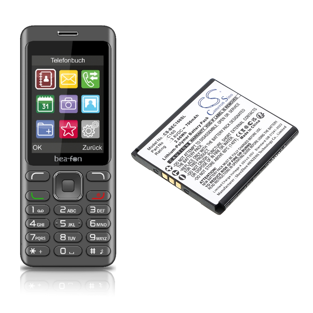 Yhteensopiva akun vaihto Bea-fon C160