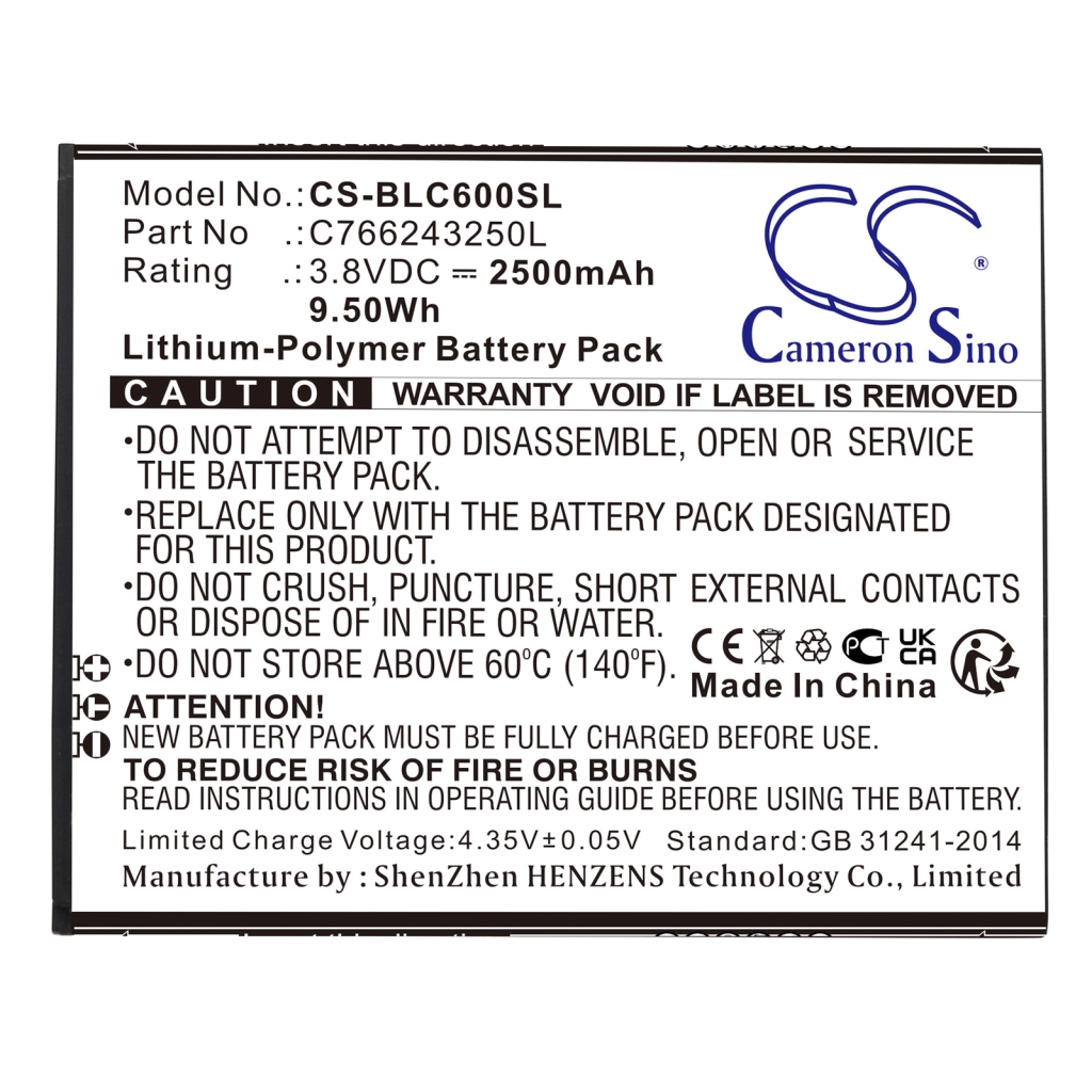 Matkapuhelimen akku BLU C6 (CS-BLC600SL)