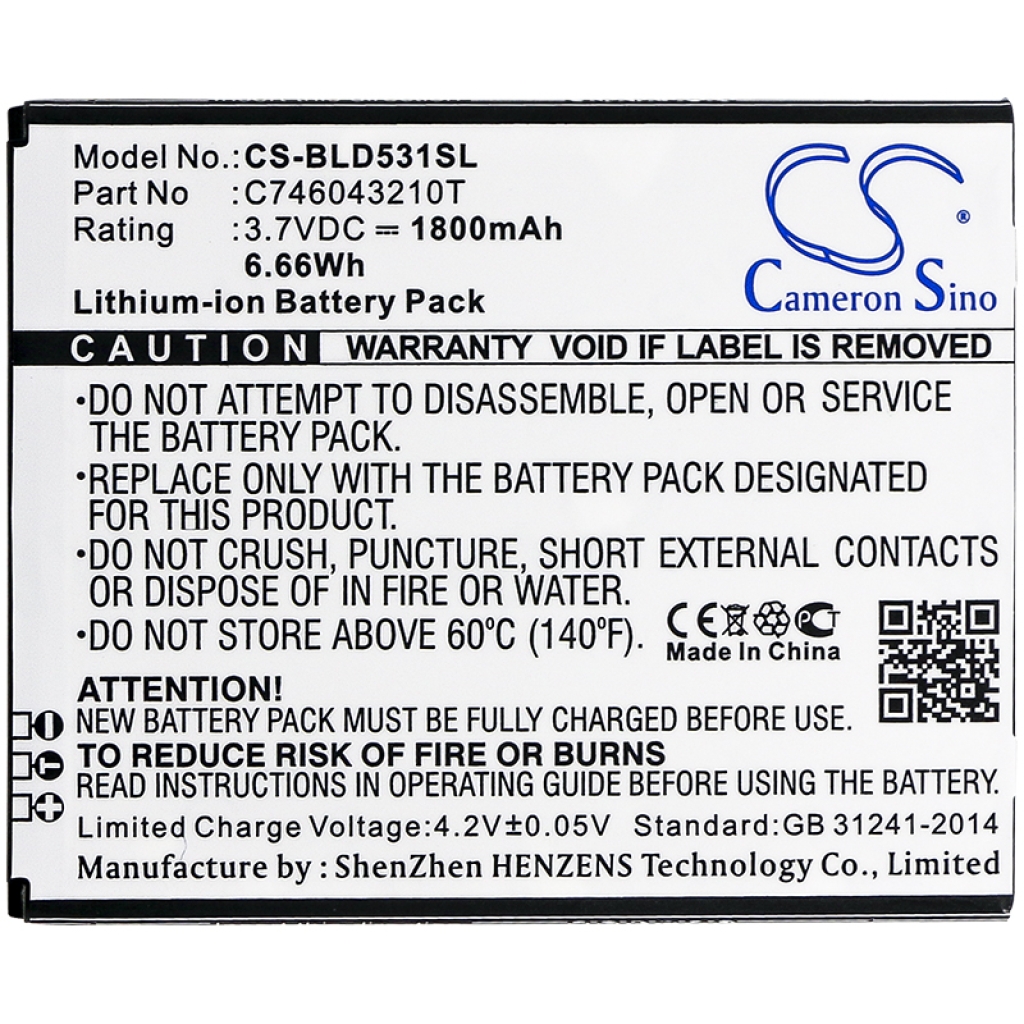 Yhteensopiva akun vaihto BLU C746043210T,C746043230T