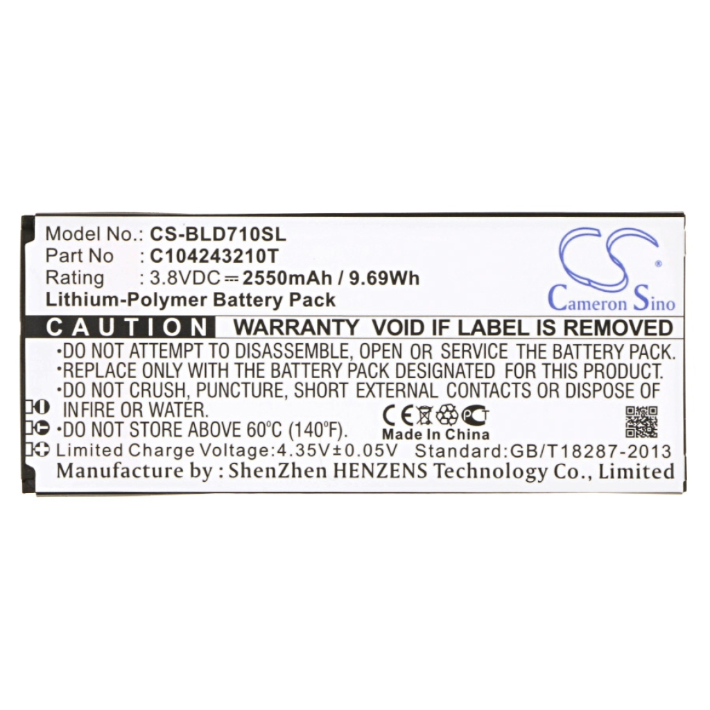 Yhteensopiva akun vaihto BLU C104243210T