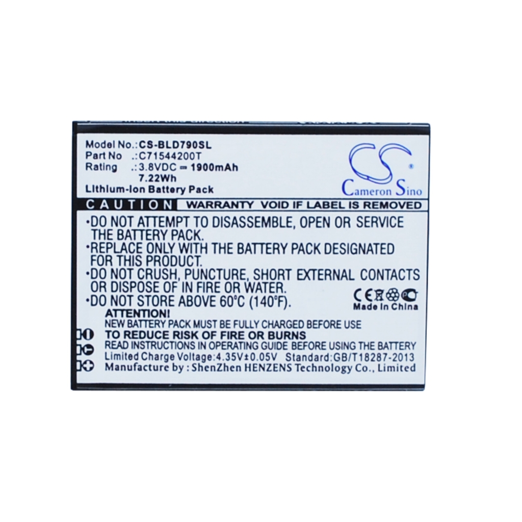 Yhteensopiva akun vaihto BLU C71544200T
