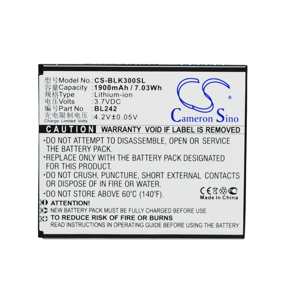 Yhteensopiva akun vaihto LENOVO BL242